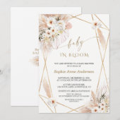 Woestijn Witte Rozen Gouden Bladeren Baby in Bloom Kaart (Voorkant / Achterkant)