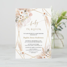 Woestijn Witte Rozen Gouden Bladeren Baby in Bloom Kaart