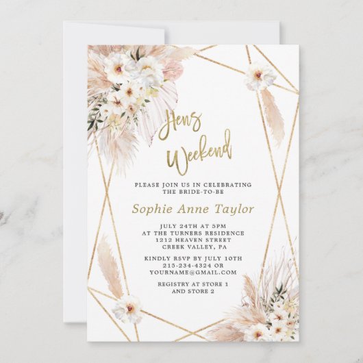 Woestijn Witte Rozen Gouden Kippen Meisjesweekend  Kaart (Voorkant)