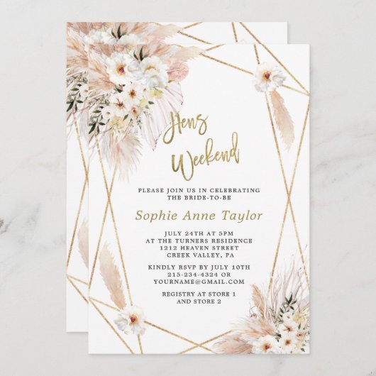 Woestijn Witte Rozen Gouden Kippen Meisjesweekend  Kaart (Voorkant / Achterkant)