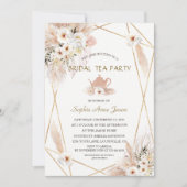 Woestijn Witte Rozen Pampas Gras Bruidsdouche  Kaart (Voorkant)