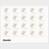Woestijn Witte Rozen Pampas Gras Bruiloft Feest Vierkante Sticker (Vel)
