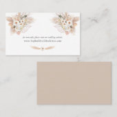 Woestijn Witte Rozen Pampas Gras Trouwwebsite   Visitekaartje (Voorkant / Achterkant)