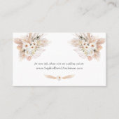 Woestijn Witte Rozen Pampas Gras Trouwwebsite   Visitekaartje (Voorkant)