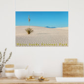 Woestijn Witte Zandlandschap en Yucca Poster (Keuken)