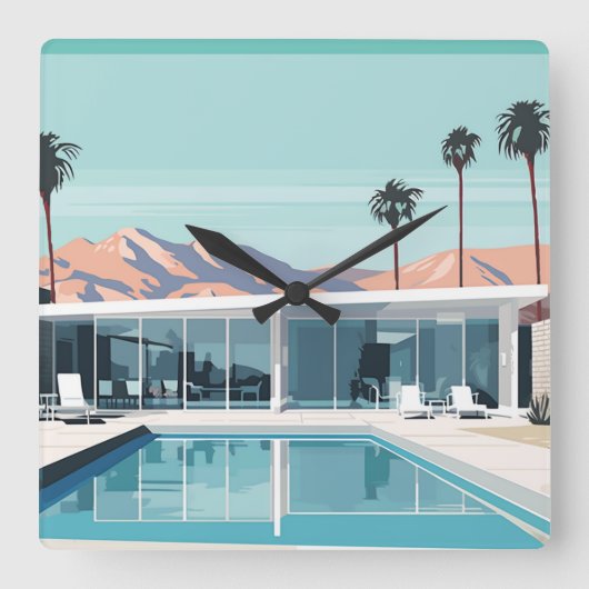 WOESTIJN WONEN #4 VIERKANTE KLOK (Voorkant)