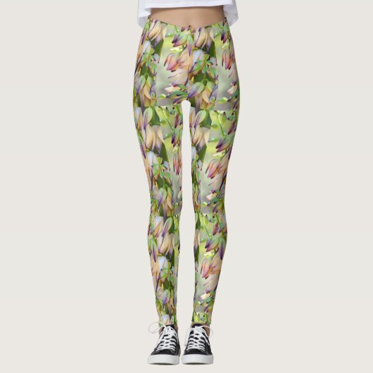woestijn - yucca bloemen groen leggings (Voorkant)