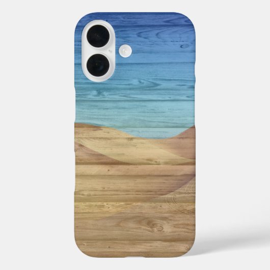 Woestijn Zandduinen Mooie Blauwe Lucht Op Houtnerf Case-Mate iPhone Case (Achterkant)