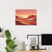 Woestijn Zonsondergang Abstracte Achtergrond – War Poster (Thuiskantoor)