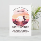 Woestijn Zonsondergang Aquarel Westerse Bacheloret Kaart (Staand voorkant)