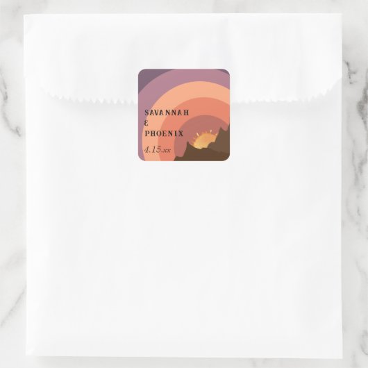 Woestijn Zonsondergang Bestemming Trouw Sticker (Tas)