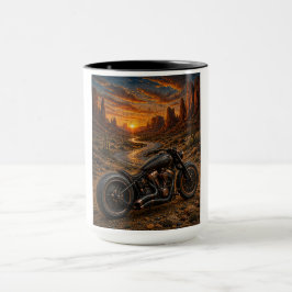 Woestijn Zonsondergang Bobber Mozaïek Kunstmok Mok