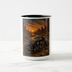 Woestijn Zonsondergang Bobber Mozaïek Kunstmok Mok
