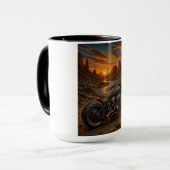 Woestijn Zonsondergang Bobber Mozaïek Kunstmok Mok (Voorkant links)