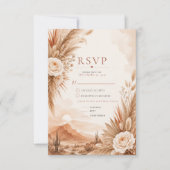 Woestijn Zonsondergang Boho Trouw RSVP Kaart (Voorkant)