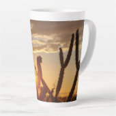 Woestijn Zonsondergang Cholla Cactus Latte Mok (Rechterhoek)