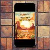 Woestijn Zonsondergang en Cactus Zuidwestelijke Br Kaart