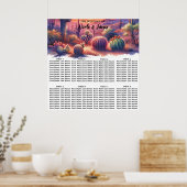 Woestijn Zonsondergang Gloed Waterverf Trouw Stoel Poster (Keuken)