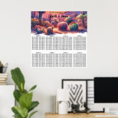 Woestijn Zonsondergang Gloed Waterverf Trouwstoele Poster (Thuiskantoor)