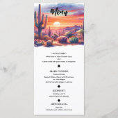 Woestijn Zonsondergang Gloed Waterverf Zuidwesteli Menu (Voorkant)