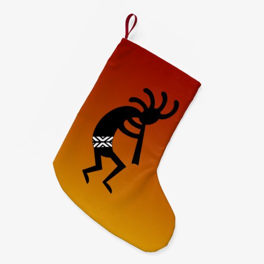 Woestijn Zonsondergang Kokopelli Zuidwest Kerstmis Kleine Kerstsok (Voorkant (Hangend))