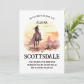 Woestijn Zonsondergang Waterverf Bruid Verloving B Kaart (Staand voorkant)