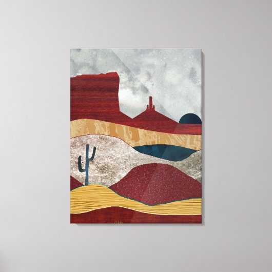Woestijn Zonsopgang Canvas Afdruk (Voorkant)