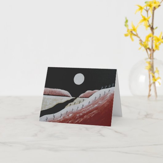 Woestijn Zuidwest Cactus Volkskunst Kerstmis Kaart (Gele Bloem)