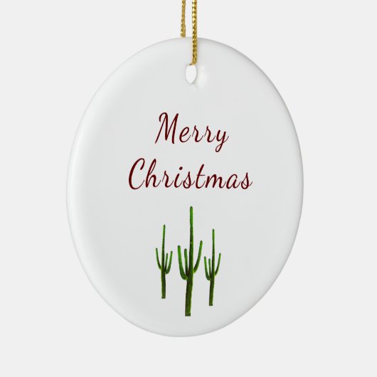 Woestijn Zuidwest Feestelijke Saguaro Cactus Keramisch Ornament (Rechts)