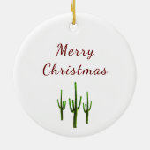 Woestijn Zuidwest Feestelijke Saguaro Cactus Keramisch Ornament (Achterkant)