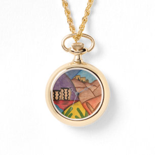 Woestijn Zuidwest Hand getrokken kleurrijke volksk Horloge