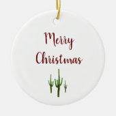 Woestijn Zuidwest Kerstdag Cactus Holiday Keramisch Ornament (Voorkant)