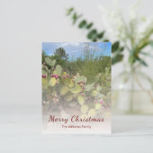 Woestijn Zuidwest Prickly Pear Cactus Kerstmis Feestdagenkaart (Staand voorkant)