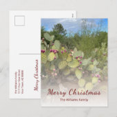 Woestijn Zuidwest Prickly Pear Cactus Kerstmis Feestdagenkaart (Voorkant / Achterkant)