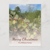 Woestijn Zuidwest Prickly Pear Cactus Kerstmis Feestdagenkaart (Voorkant)