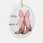 Woestijn/Zuidwest Roze Cowboylaarzen Keramisch Ornament (Rechts)