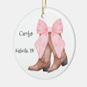Woestijn/Zuidwest Roze Cowboylaarzen Keramisch Ornament (Links)