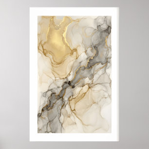 Woestijnaders Poster Gelaagd Goud en Beige Vloeist
