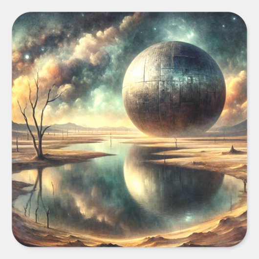 woestijnanomalie vierkante sticker (Voorkant)