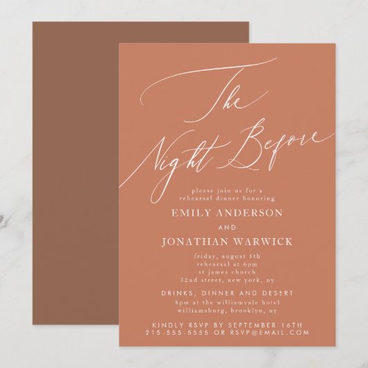 Woestijnavond voor repetitie diner bruiloft kaart (Voorkant / Achterkant)