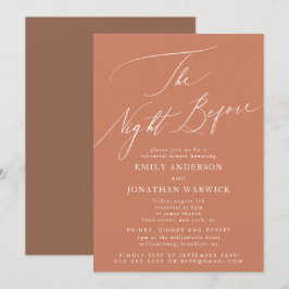 Woestijnavond voor repetitie diner bruiloft kaart