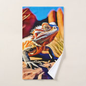 woestijnbaardagaam bad handdoek (Handdoek)
