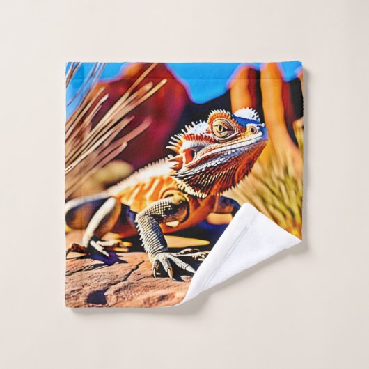 woestijnbaardagaam bad handdoek (Wasdoekje)
