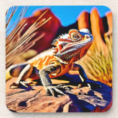 woestijnbaardagaam bier onderzetter (Voorkant)