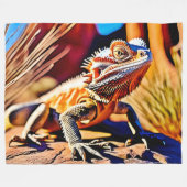 woestijnbaardagaam fleece deken (Voorkant (Horizontaal))