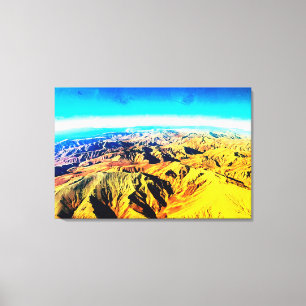 Woestijnbergen en hemelhorizon canvas afdruk