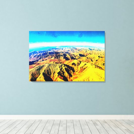 Woestijnbergen en hemelhorizon canvas afdruk (Insitu (Houten vloer))