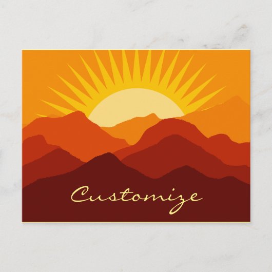 Woestijnbergen Sunset Thunder_Cove Briefkaart (Voorkant)