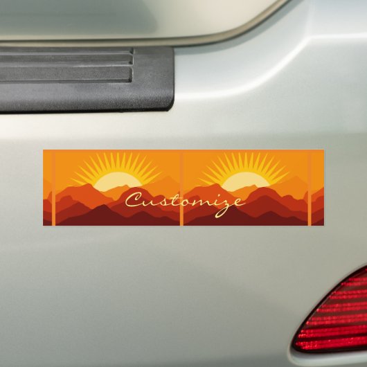 Woestijnbergen Sunset Thunder_Cove Bumpersticker (Op auto)