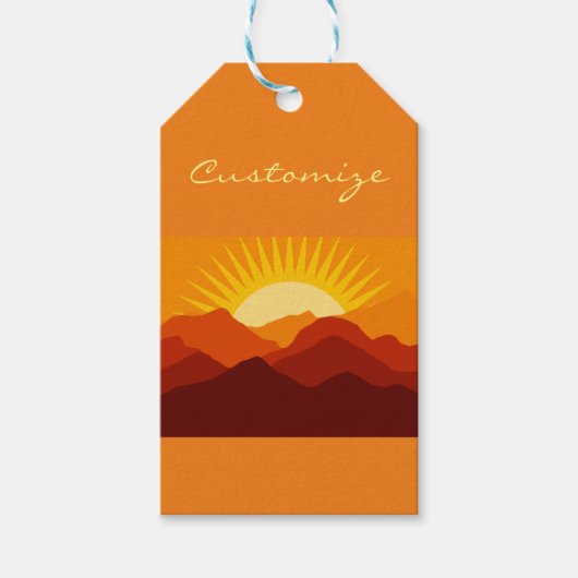 Woestijnbergen Sunset Thunder_Cove Cadeaulabel (Voorkant)